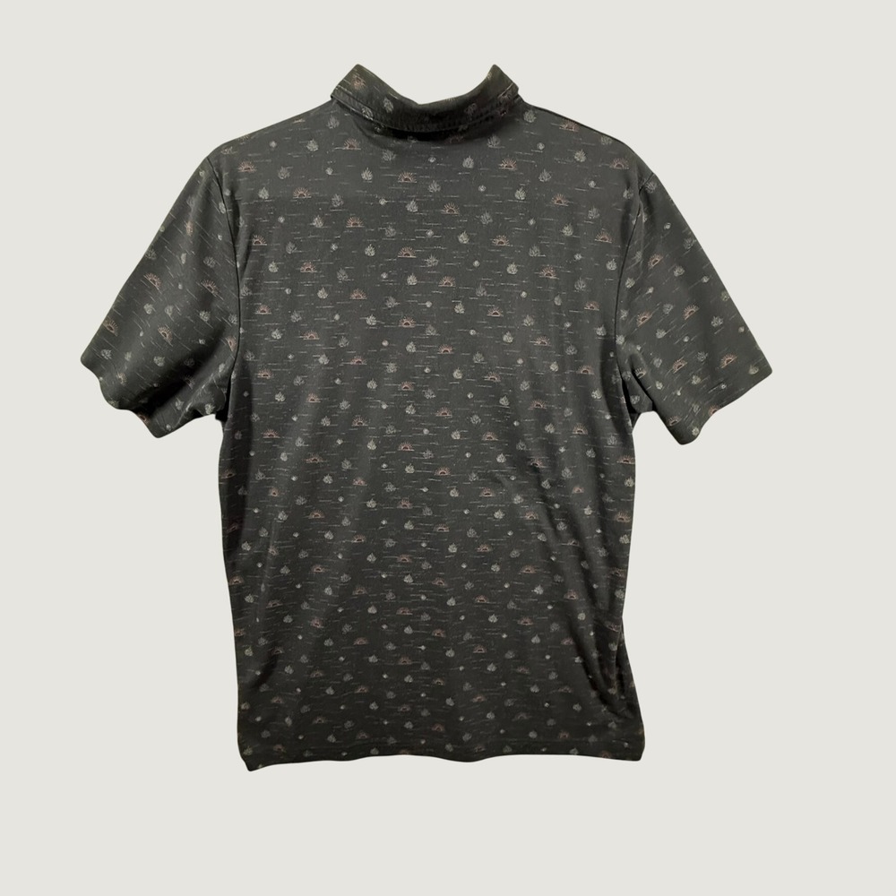 TravisMathew Mens Large Black Golf Polo Shirt Printed Cotton Blend Short Sleeve - Picture 3 of 10
